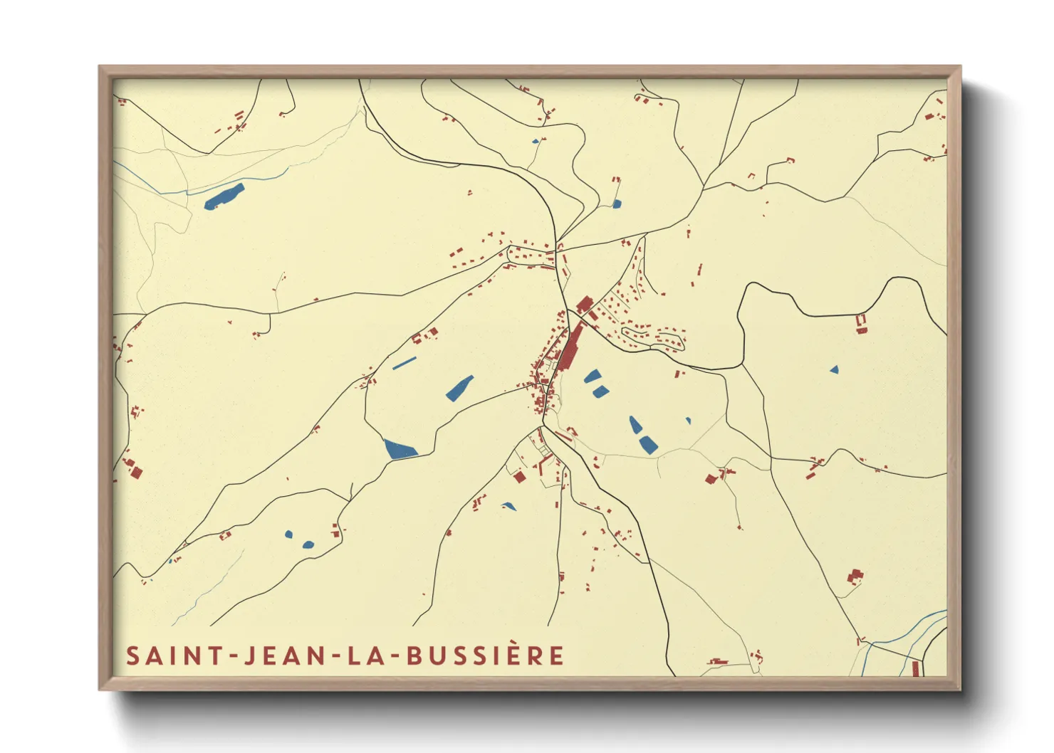 Une affiche de carte sur Saint-Jean-la-Bussière