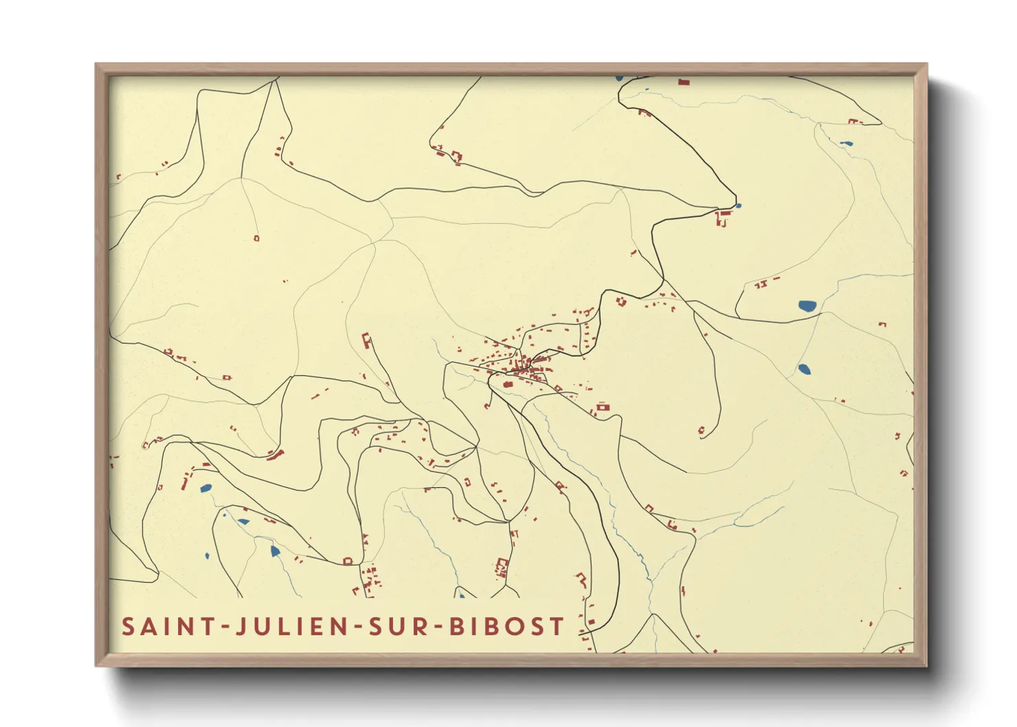 Une affiche de carte sur Saint-Julien-sur-Bibost