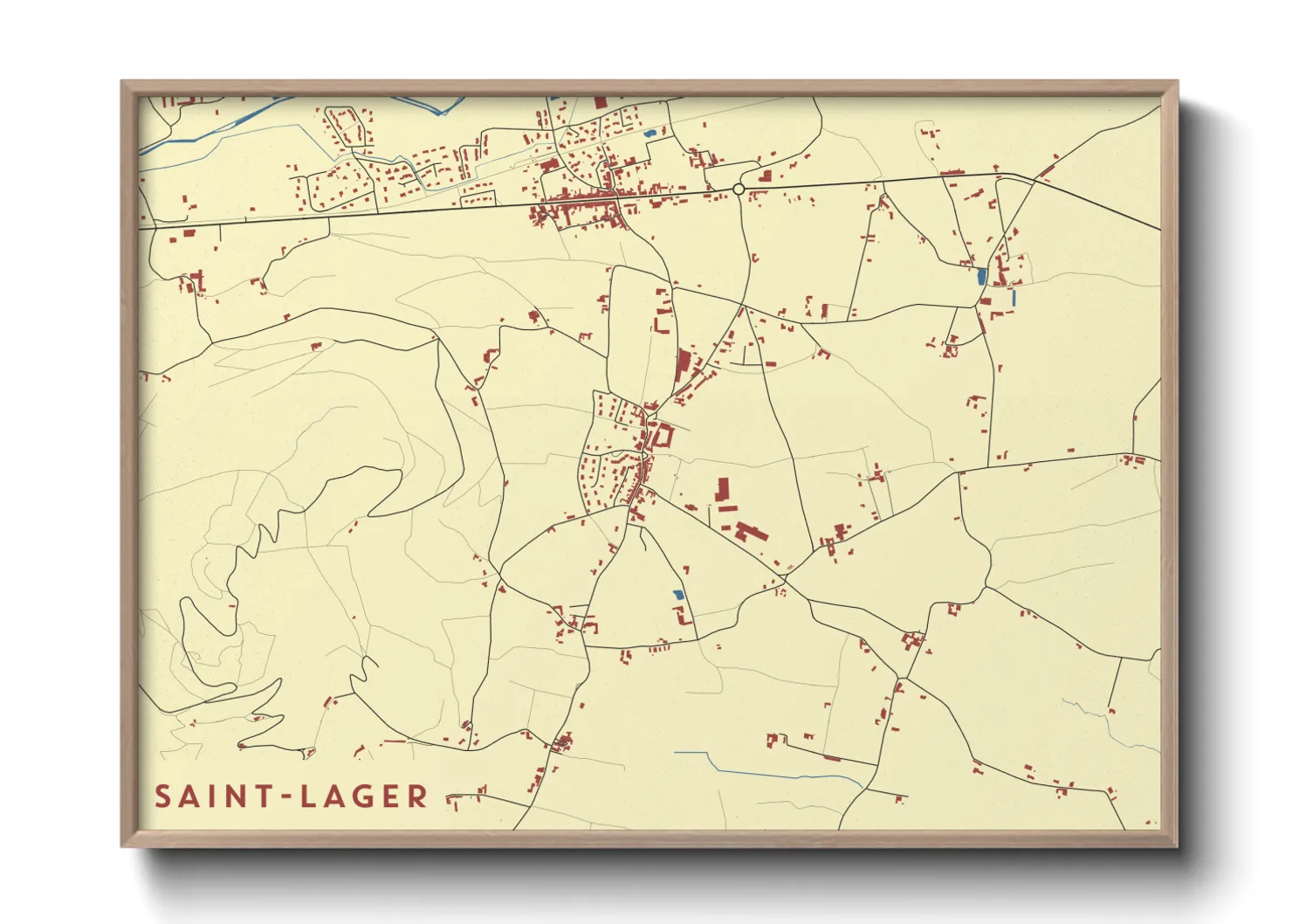Une affiche de carte sur Saint-Lager