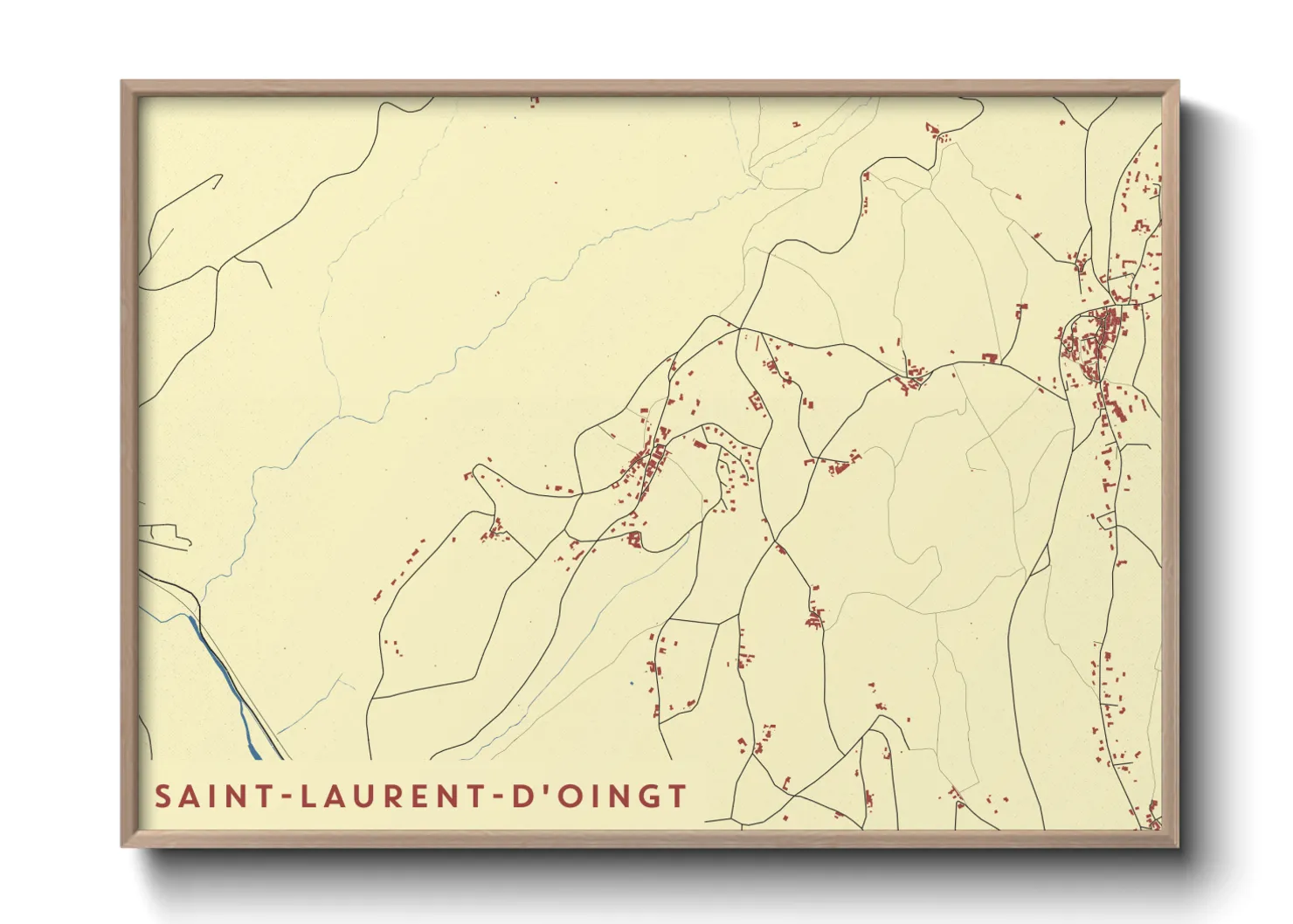 Une affiche de carte sur Saint-Laurent-d'Oingt