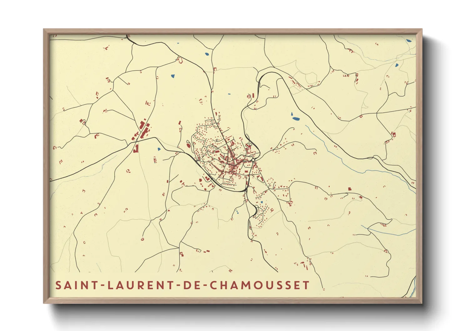 Une affiche de carte sur Saint-Laurent-de-Chamousset
