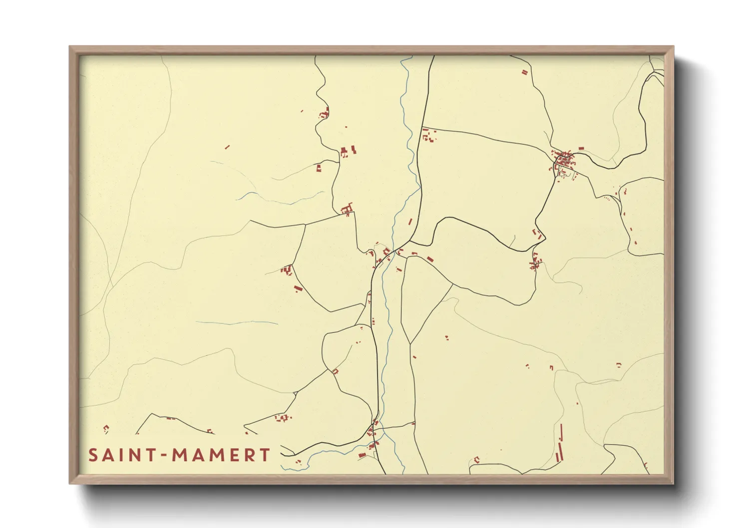 Une affiche de carte sur Saint-Mamert