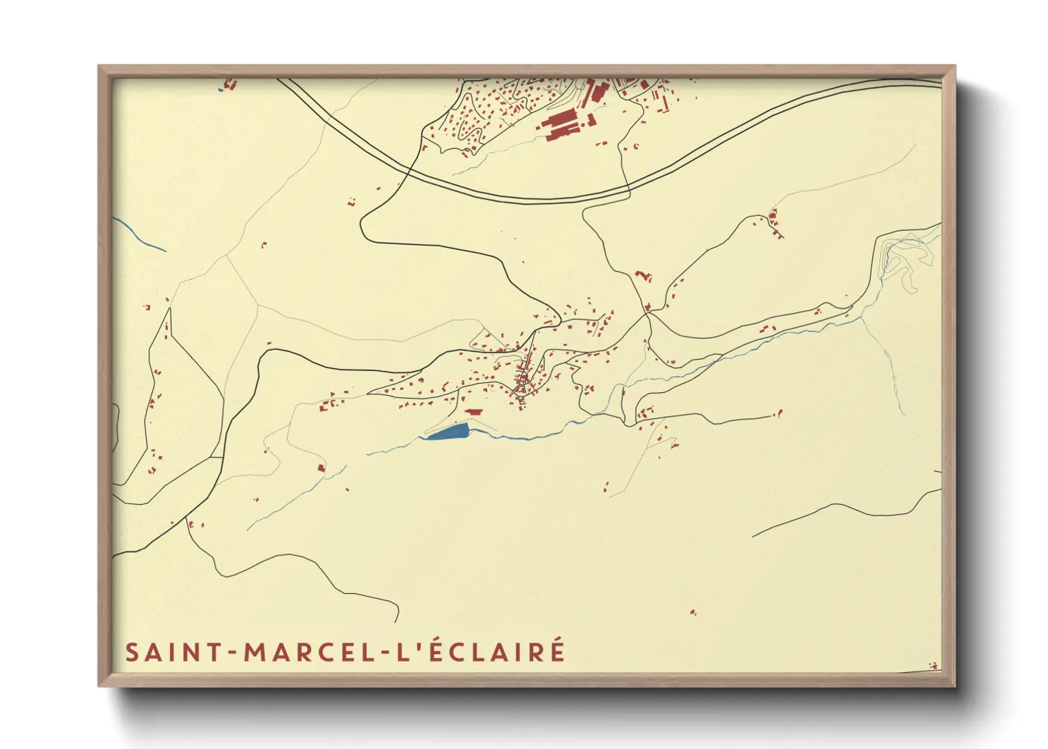 Une affiche de carte sur Saint-Marcel-l'Éclairé