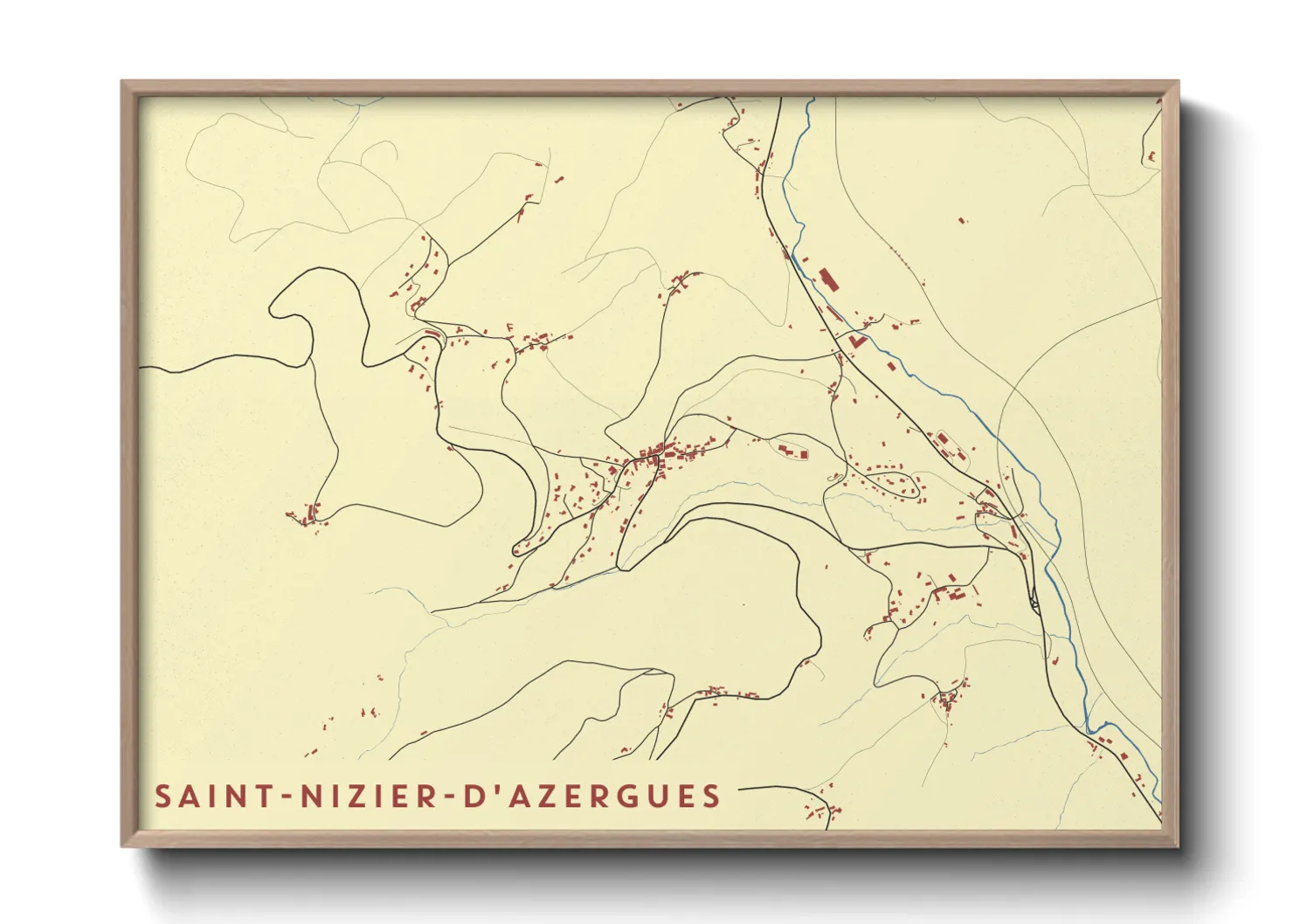 Une affiche de carte sur Saint-Nizier-d'Azergues