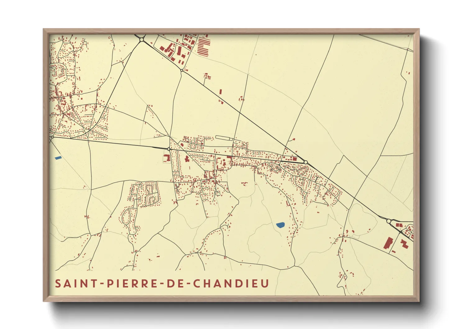 Une affiche de carte sur Saint-Pierre-de-Chandieu