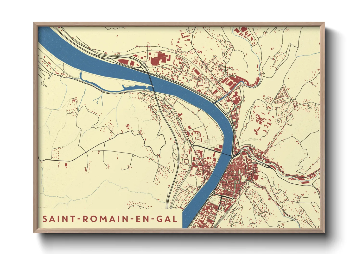 Une affiche de carte sur Saint-Romain-en-Gal