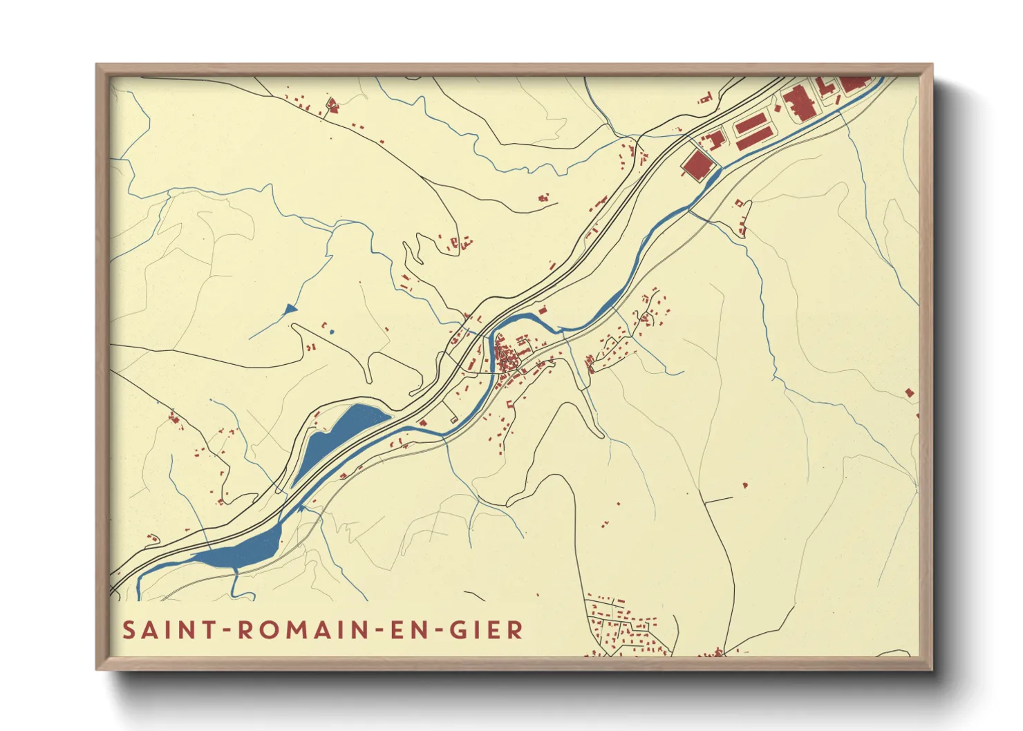 Une affiche de carte sur Saint-Romain-en-Gier