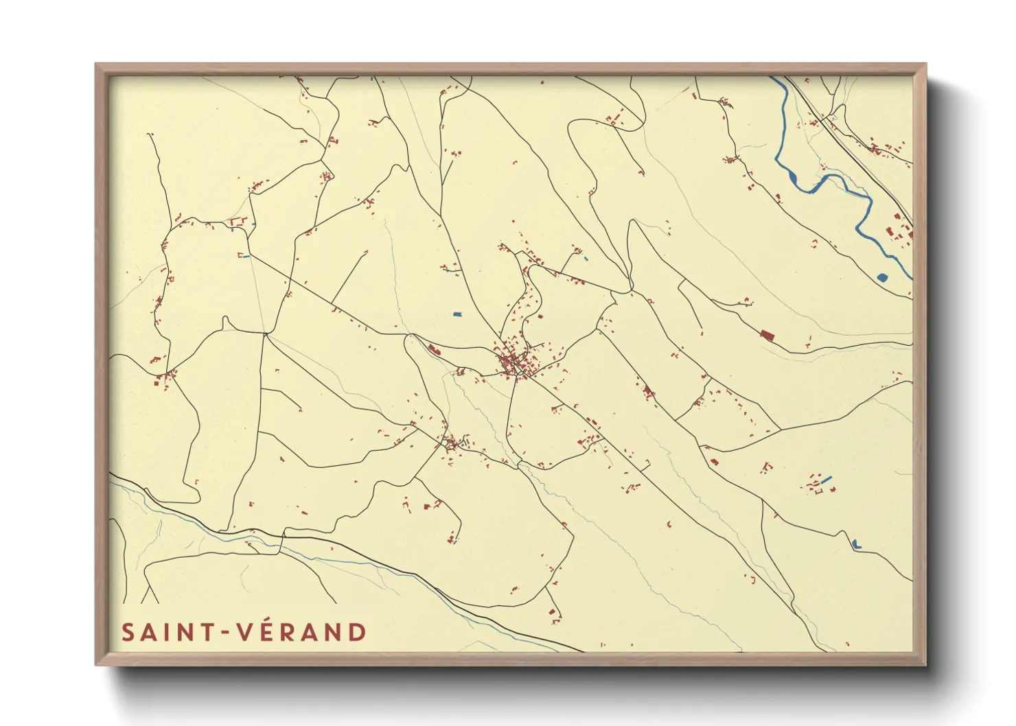 Une affiche de carte sur Saint-Vérand