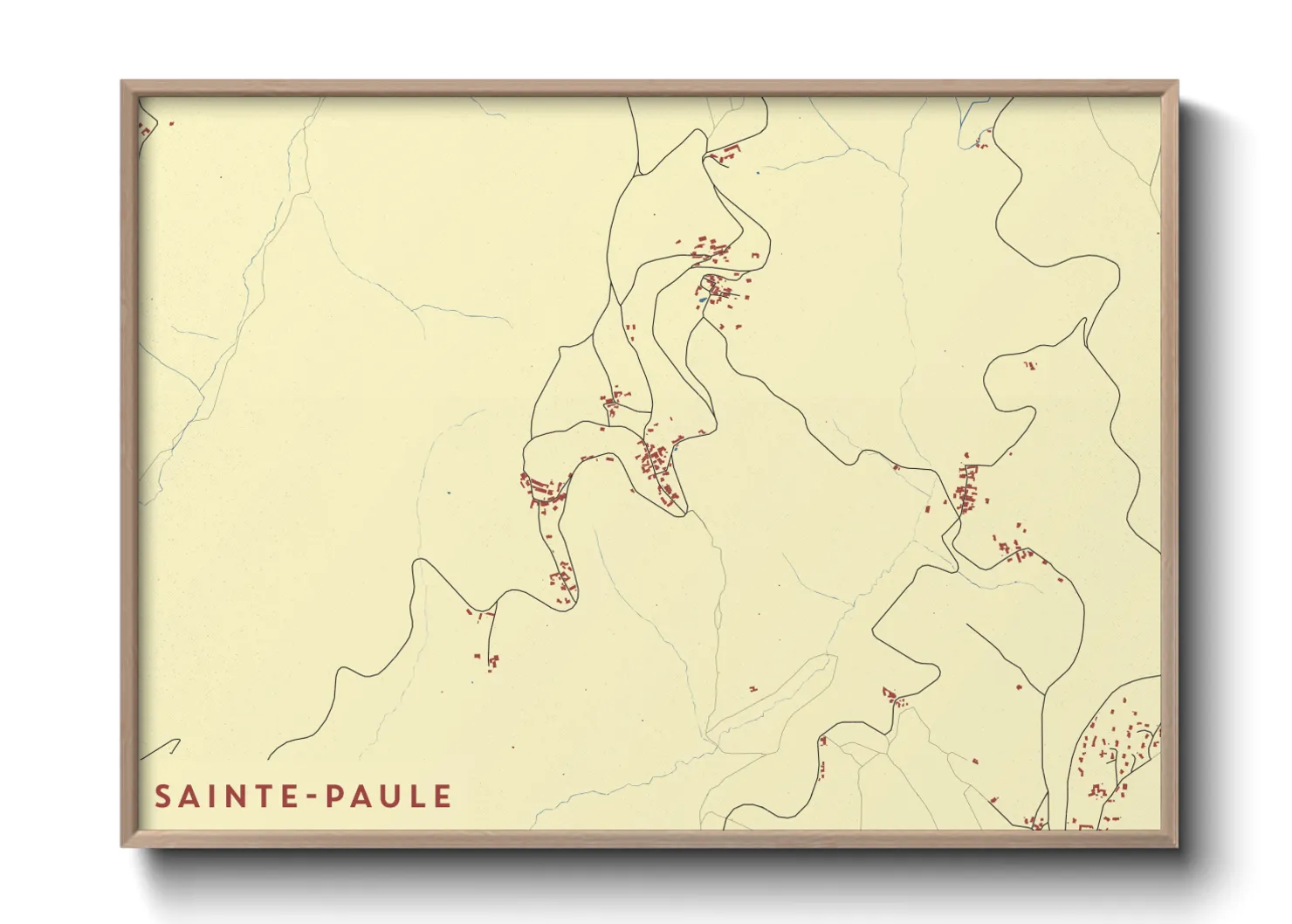 Une affiche de carte sur Sainte-Paule