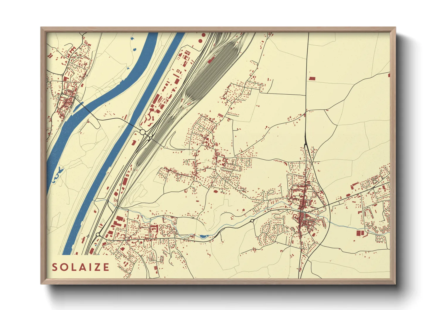 Une affiche de carte sur Solaize
