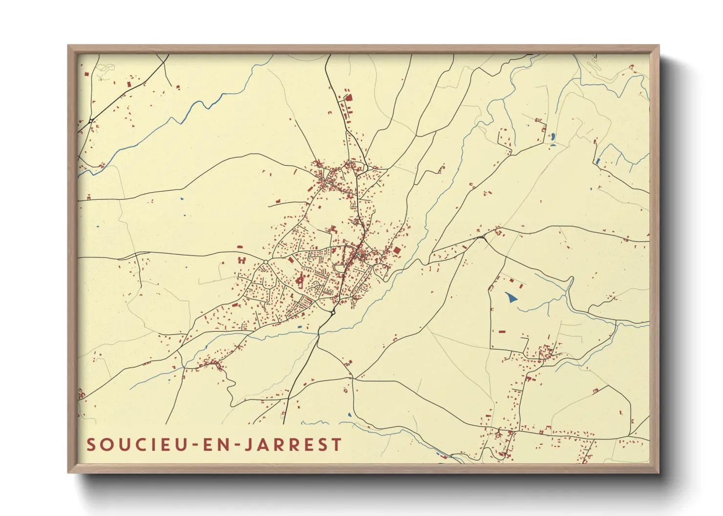 Une affiche de carte sur Soucieu-en-Jarrest