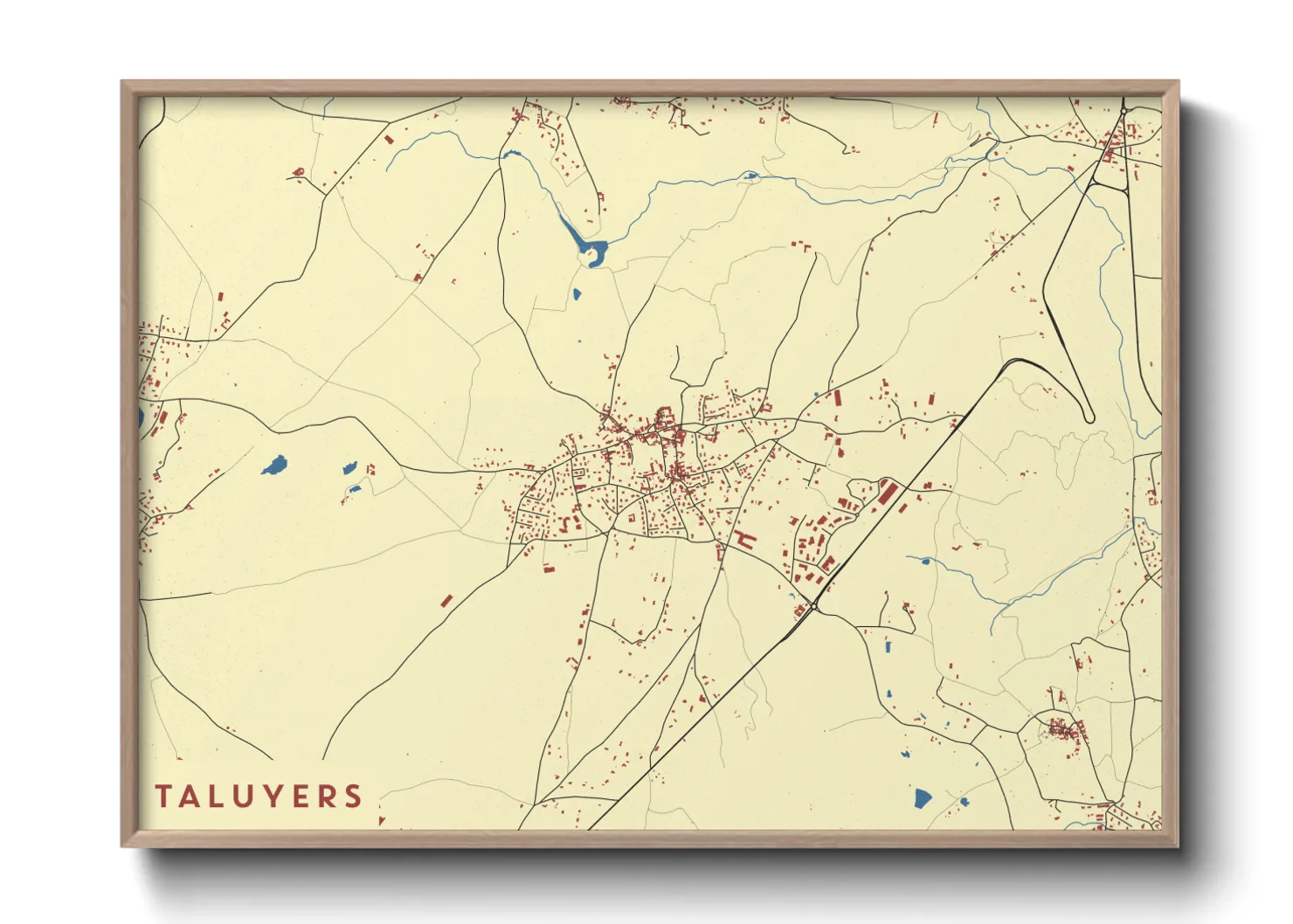 Une affiche de carte sur Taluyers