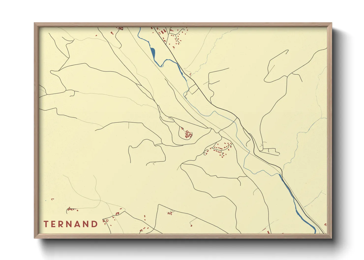 Une affiche de carte sur Ternand