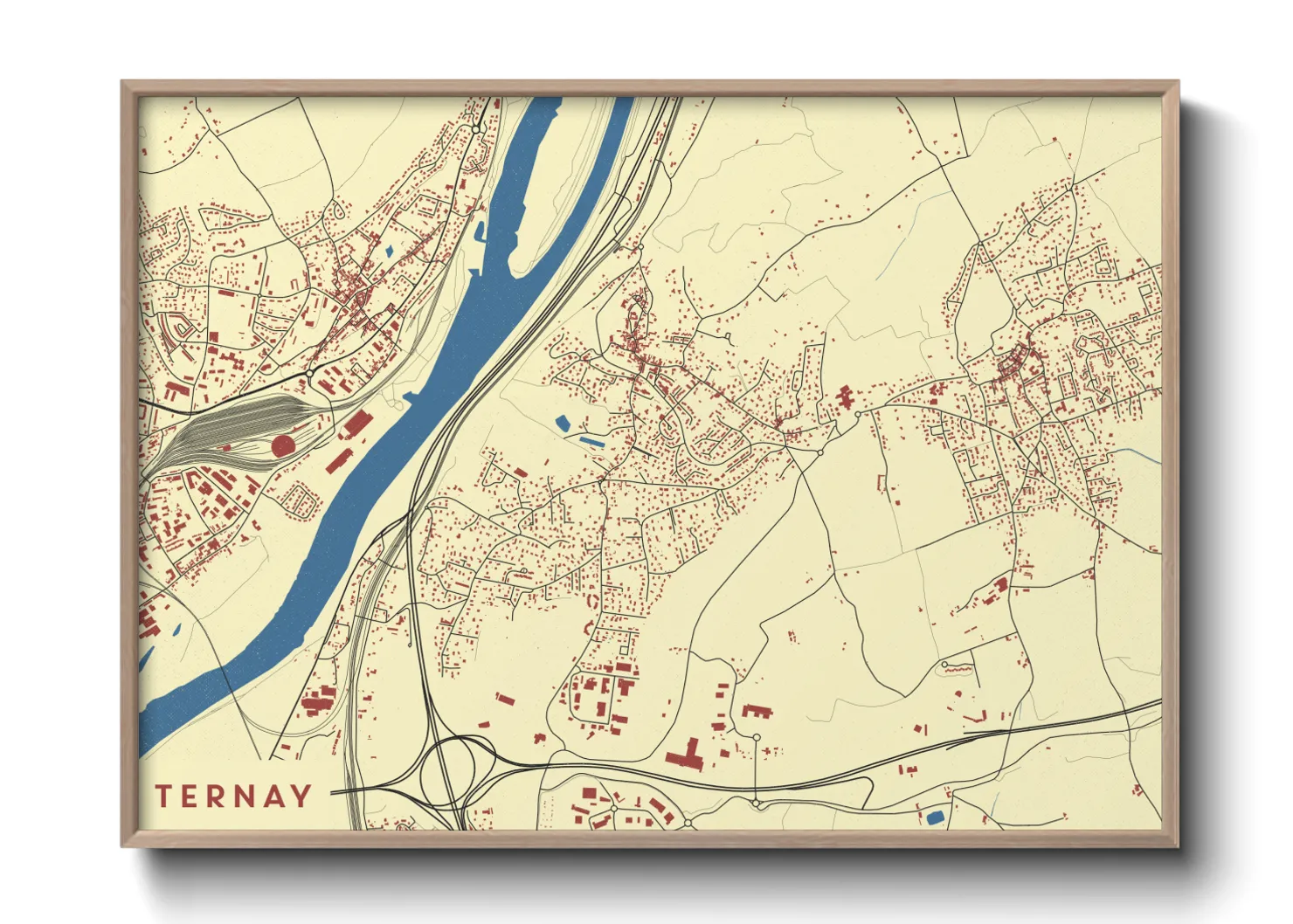 Une affiche de carte sur Ternay