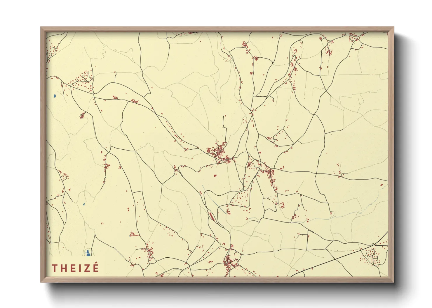 Une affiche de carte sur Theizé
