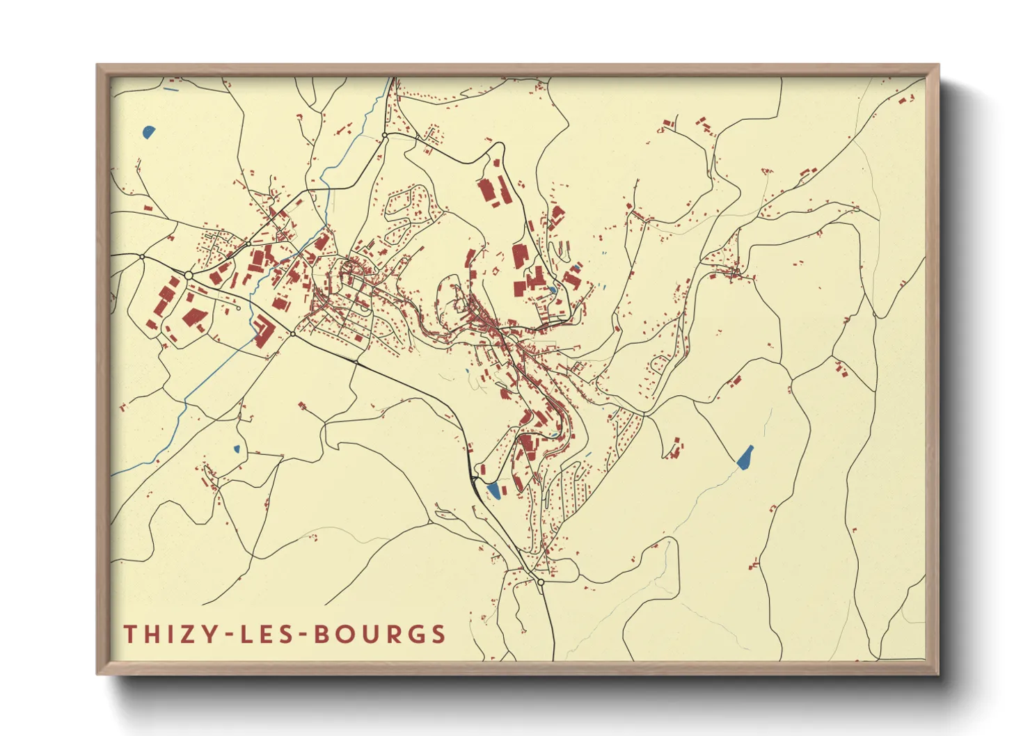 Une affiche de carte sur Thizy-les-Bourgs