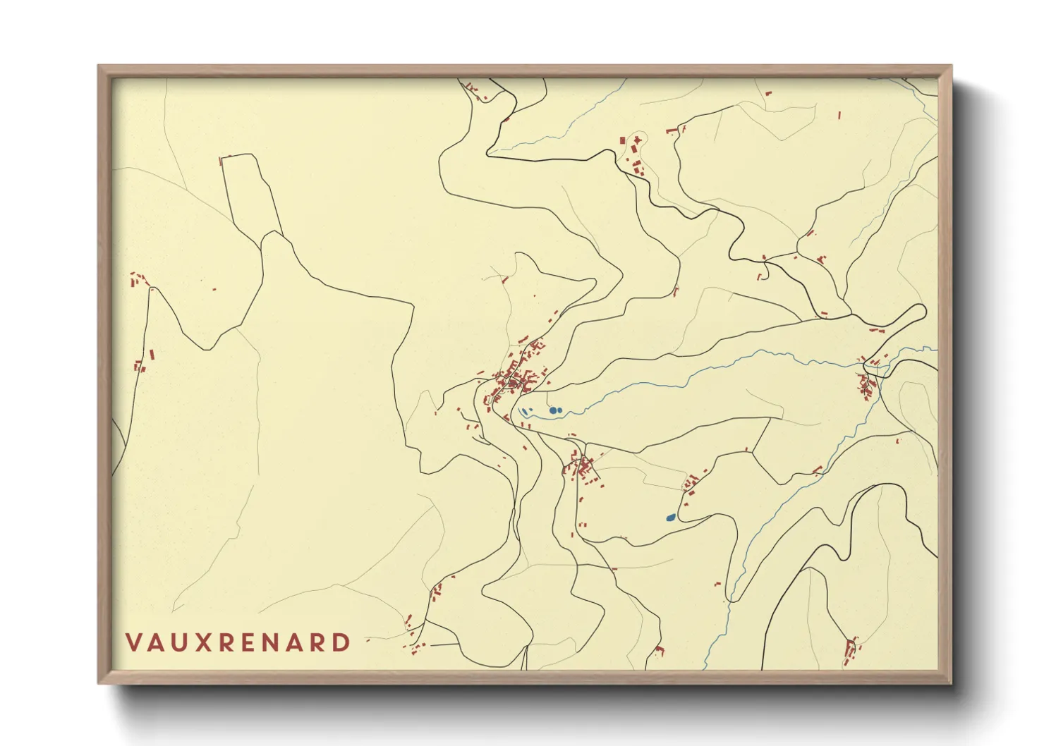 Une affiche de carte sur Vauxrenard