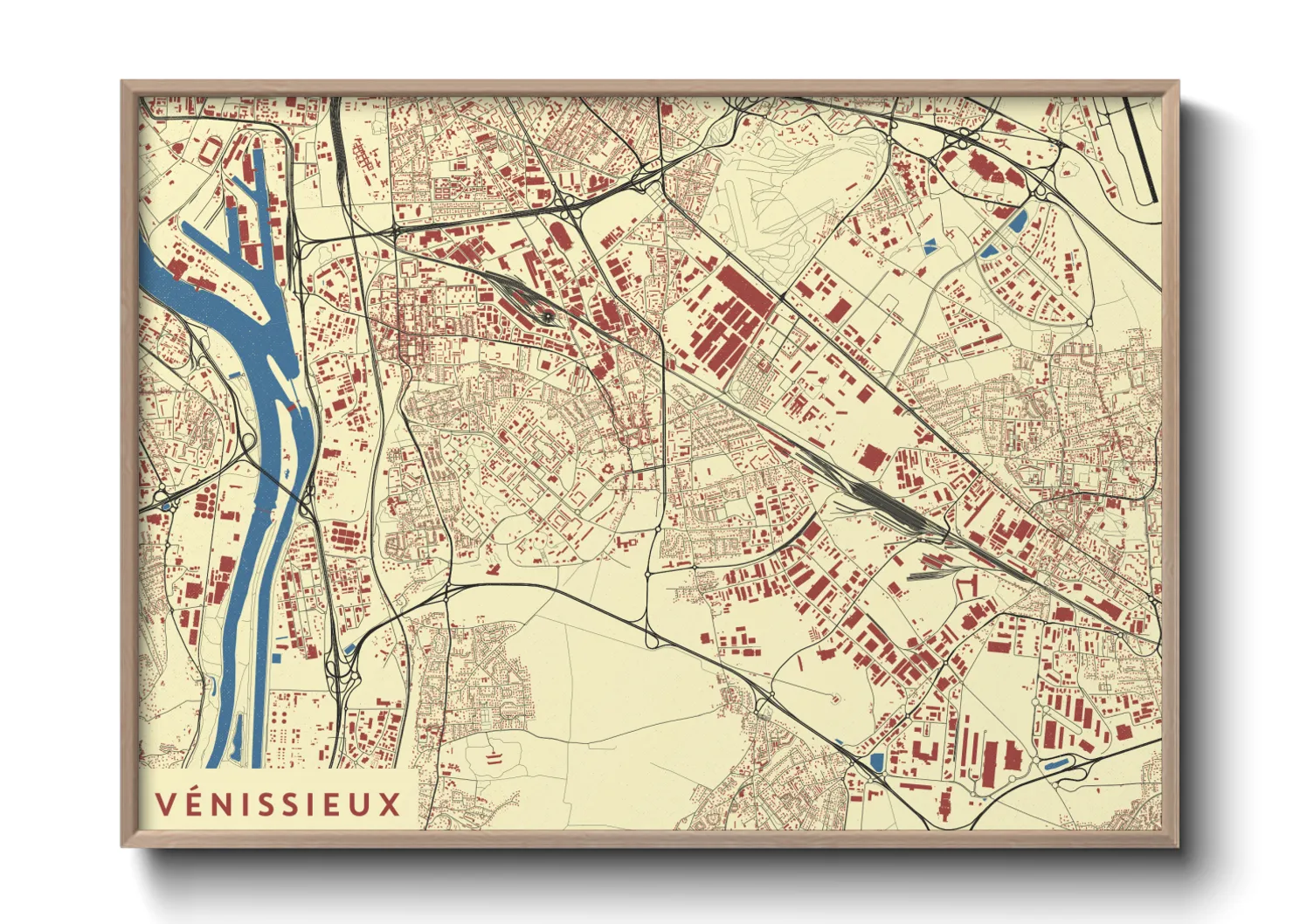 Une affiche de carte sur Vénissieux