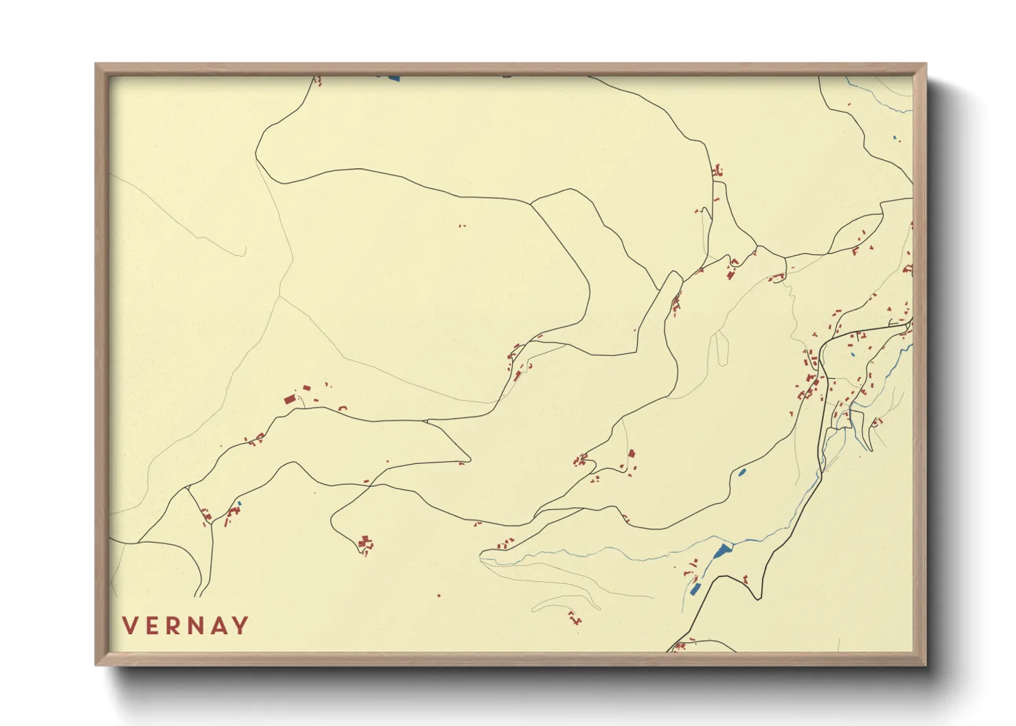 Une affiche de carte sur Vernay