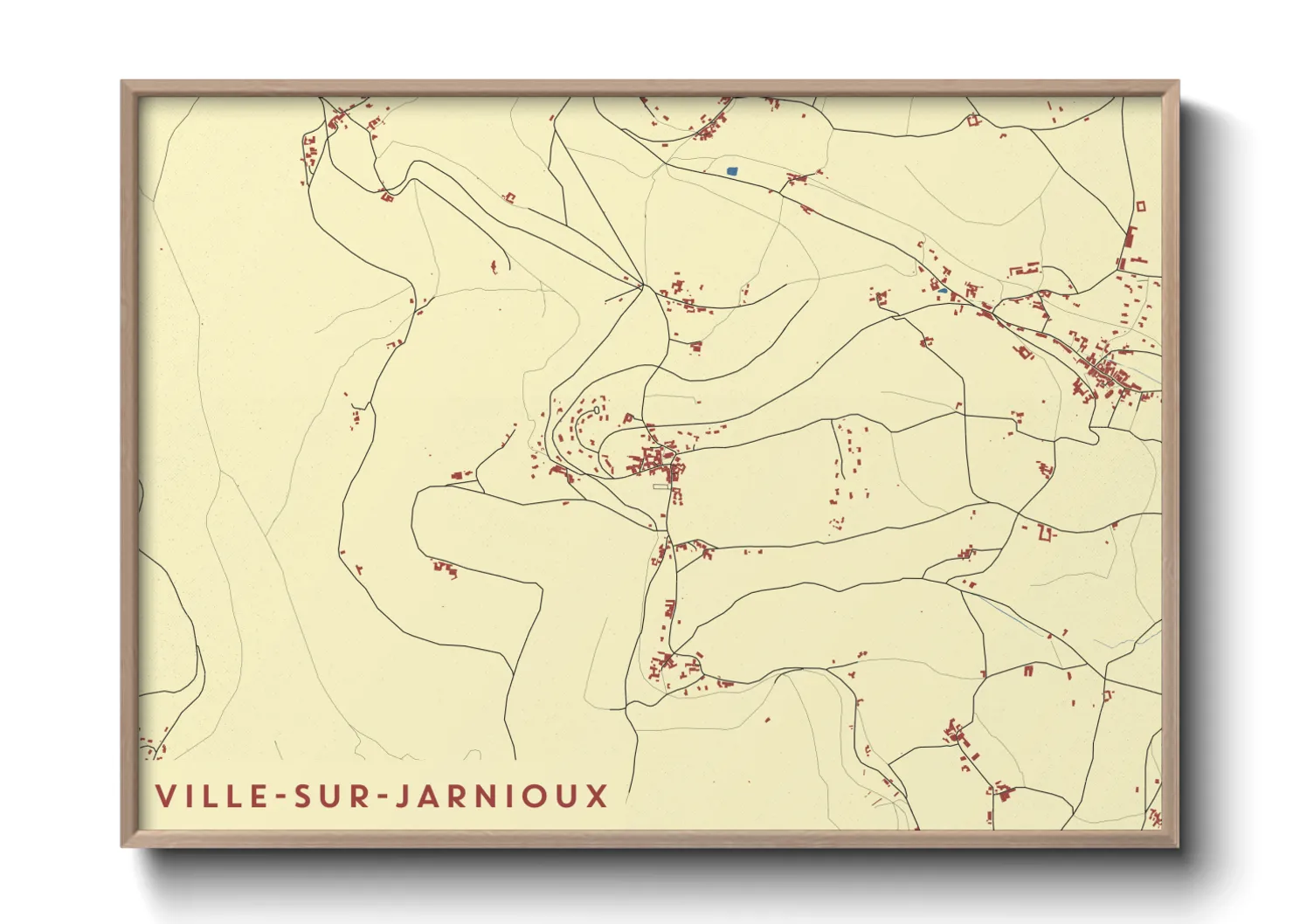 Une affiche de carte sur Ville-sur-Jarnioux