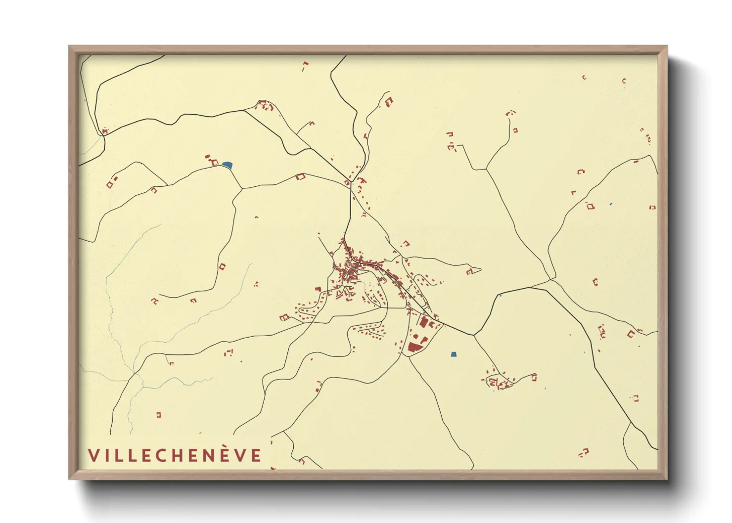 Une affiche de carte sur Villechenève