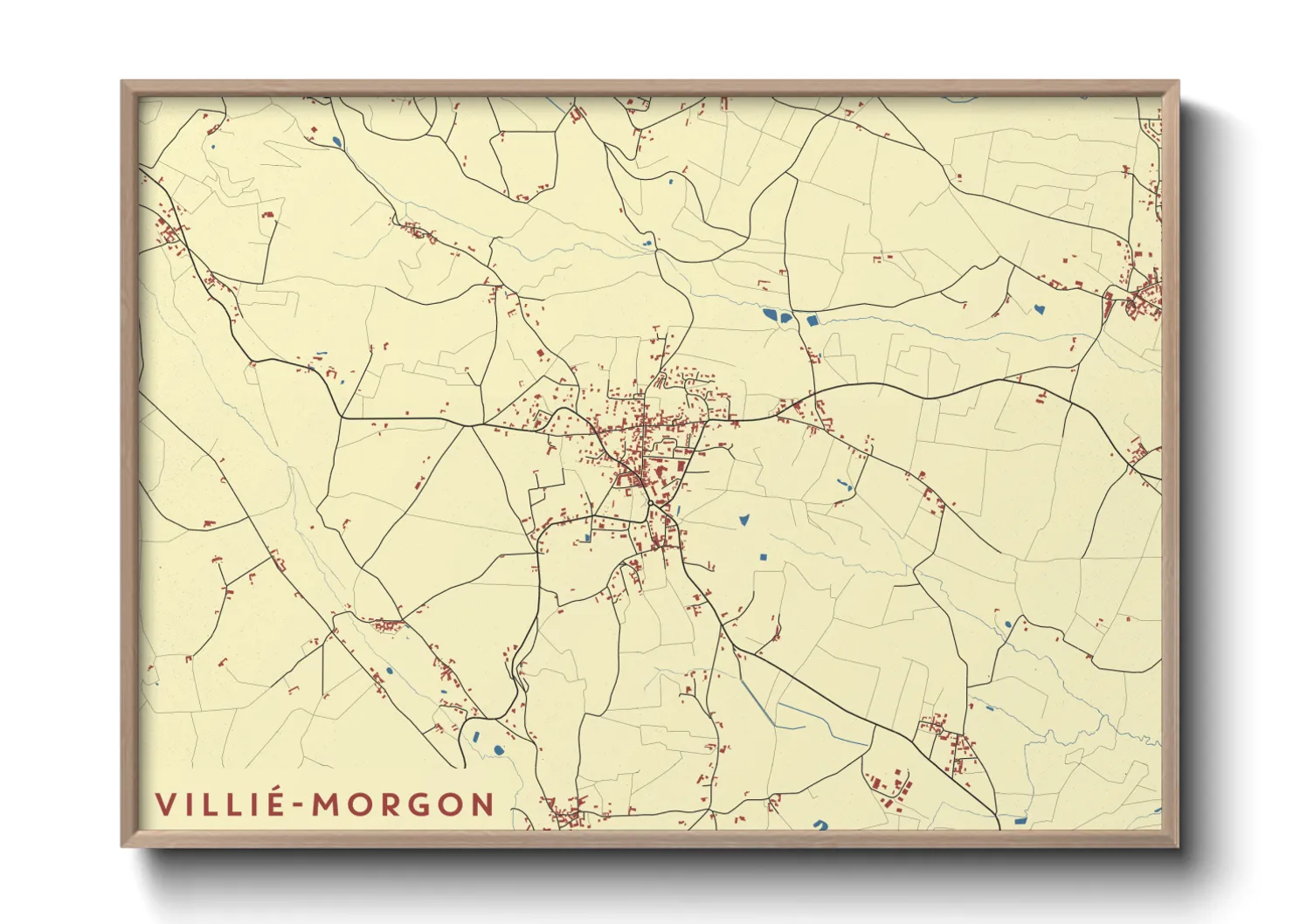 Une affiche de carte sur Villié-Morgon
