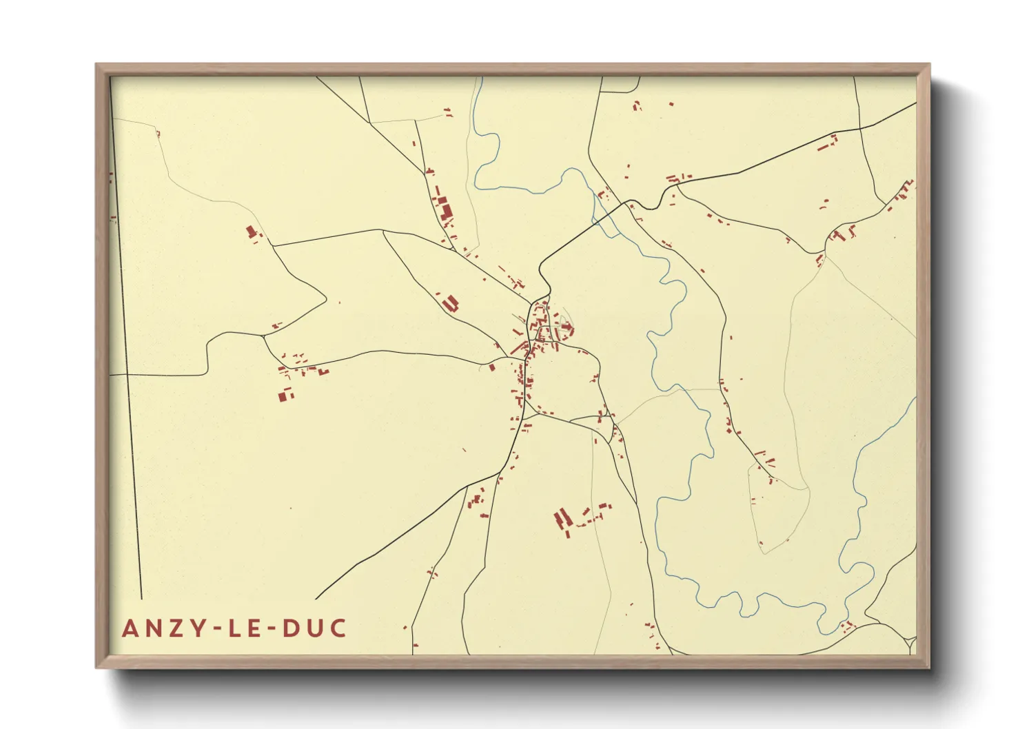 Une affiche de carte sur Anzy-le-Duc
