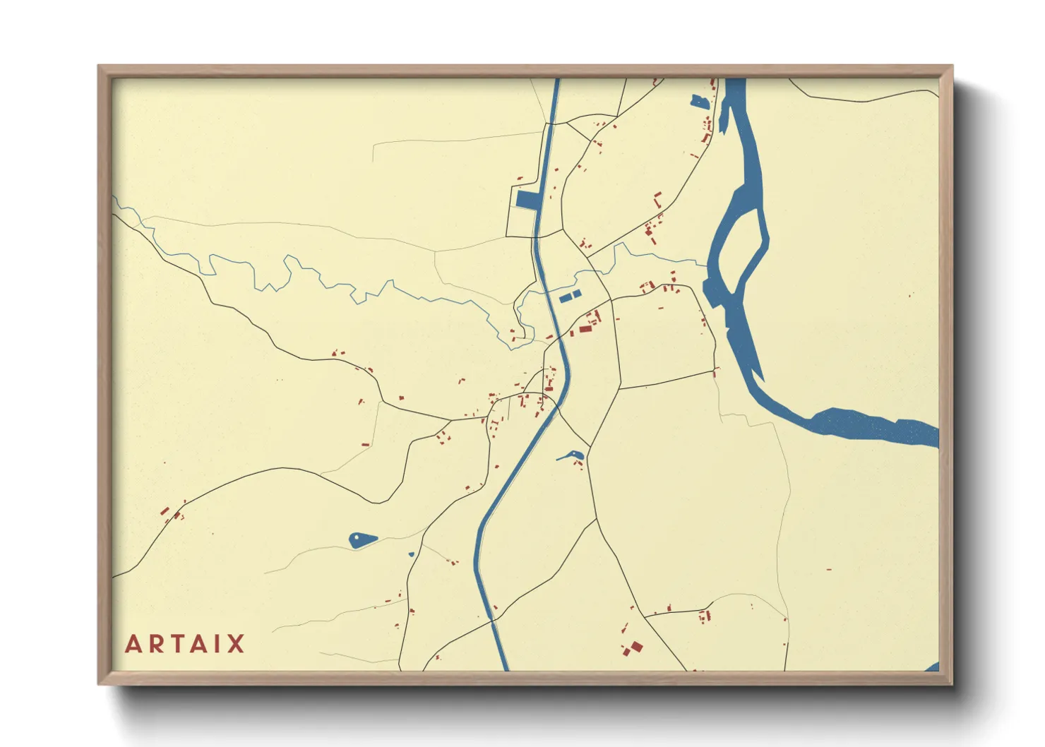 Une affiche de carte sur Artaix