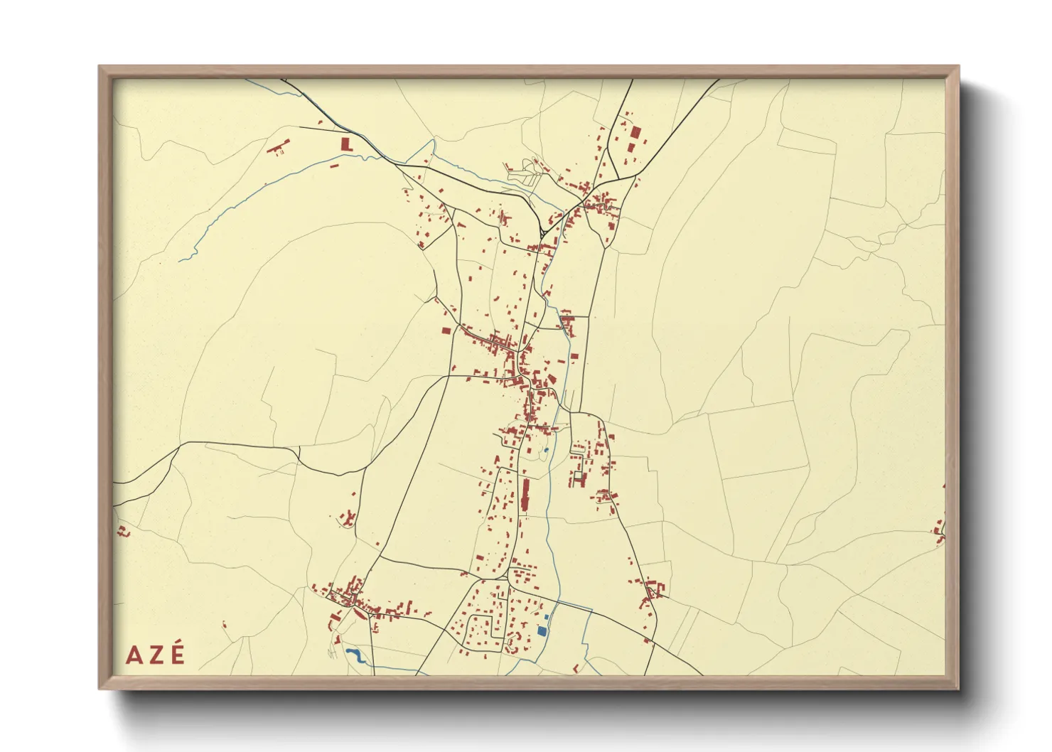 Une affiche de carte sur Azé
