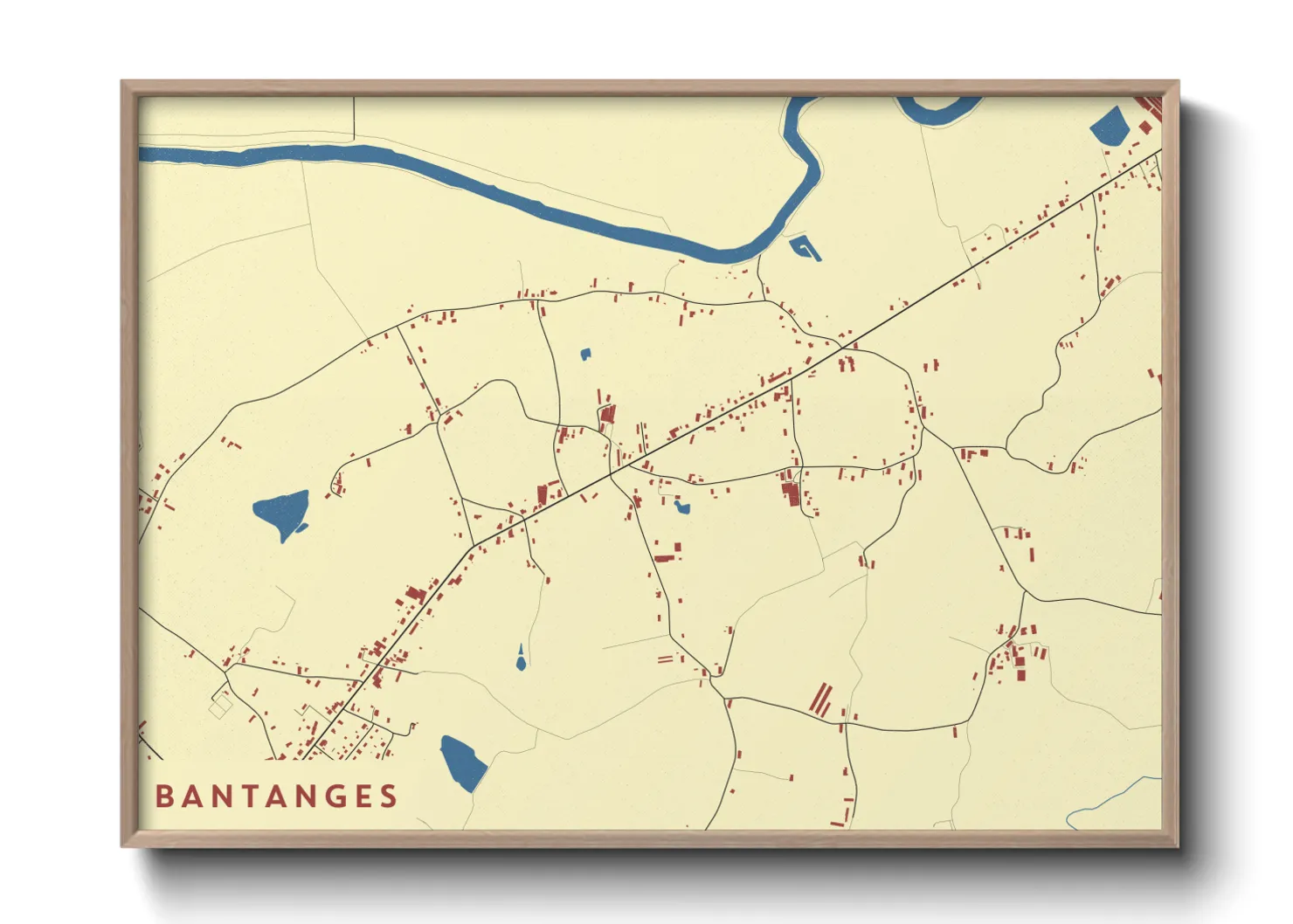 Une affiche de carte sur Bantanges
