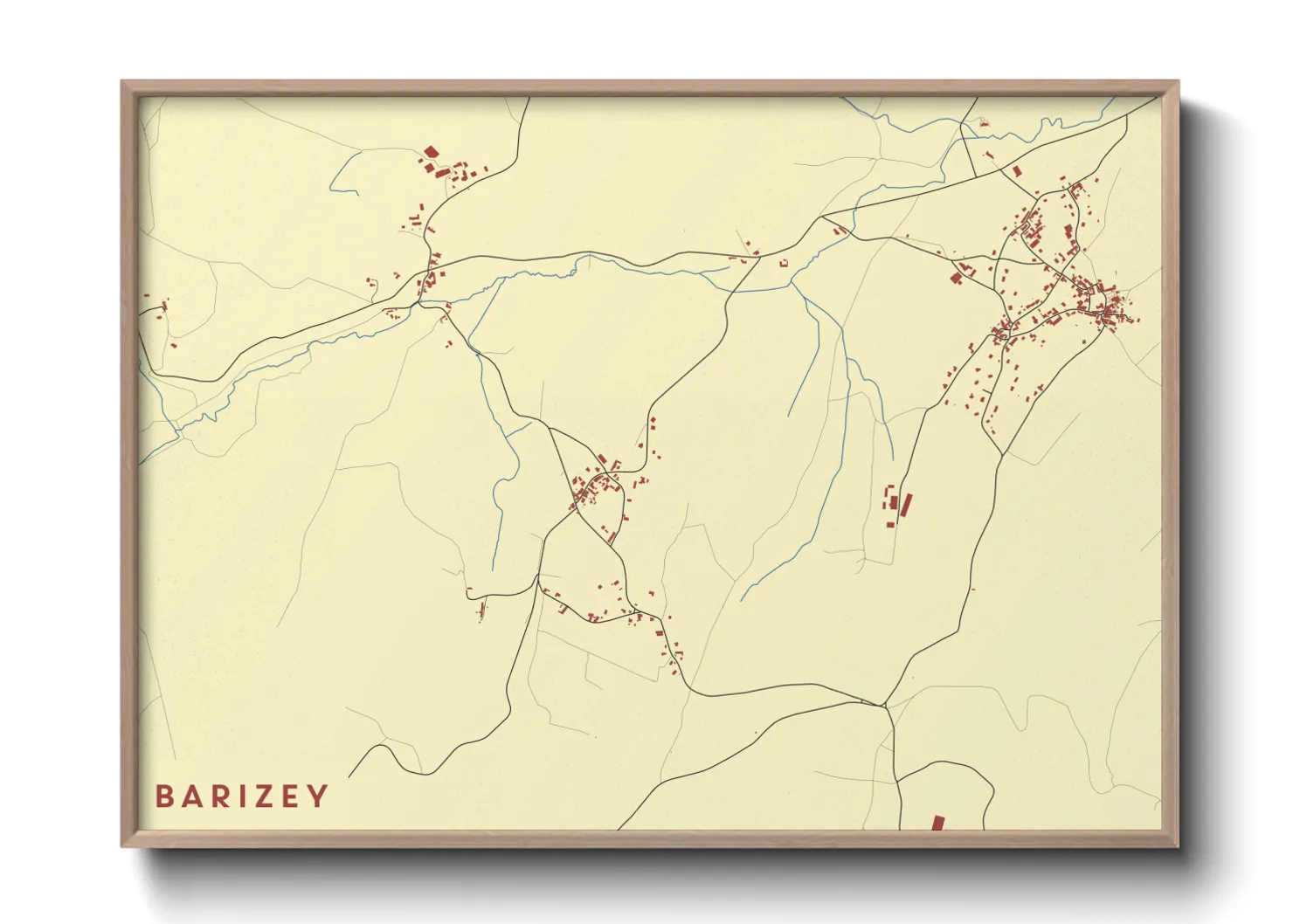 Une affiche de carte sur Barizey