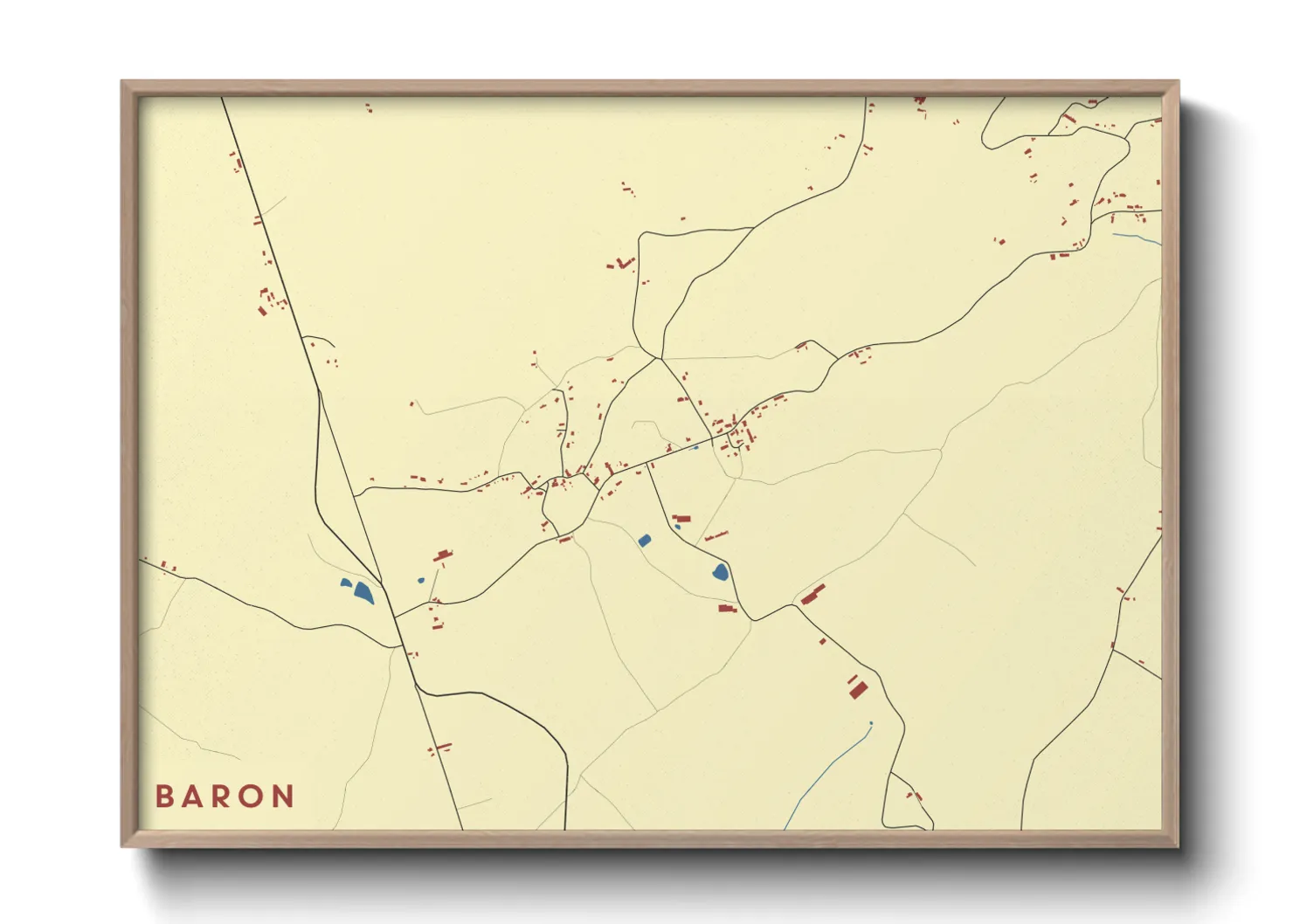 Une affiche de carte sur Baron