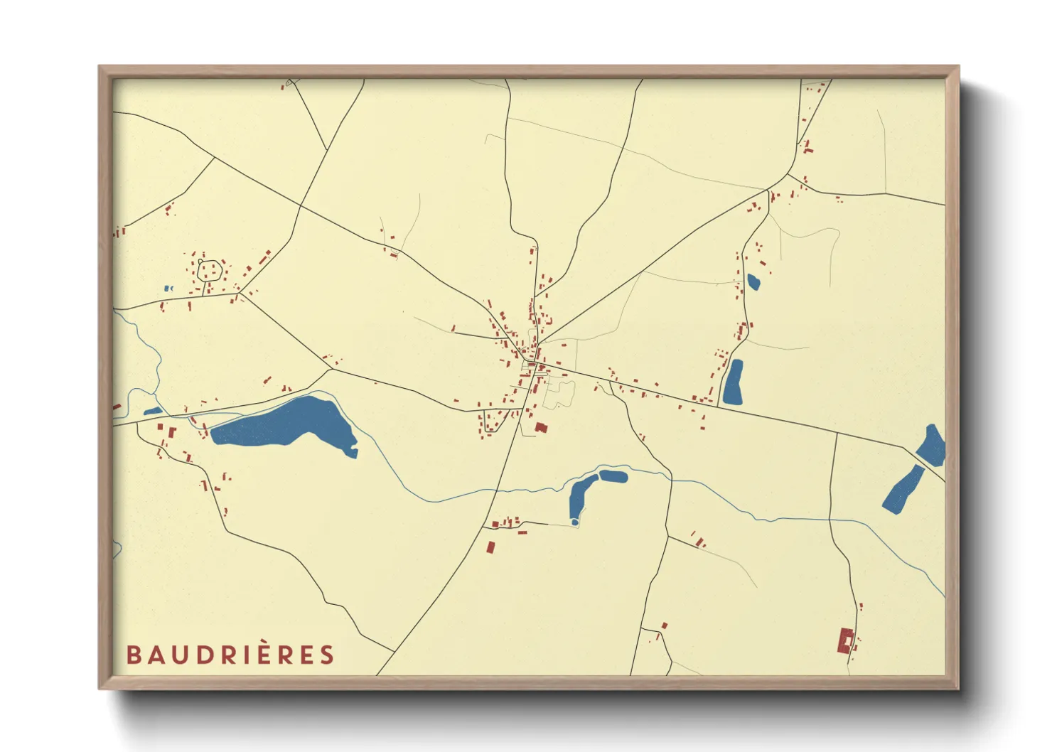 Une affiche de carte sur Baudrières