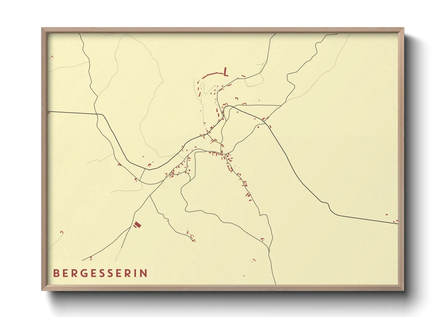 Une affiche de carte sur Bergesserin