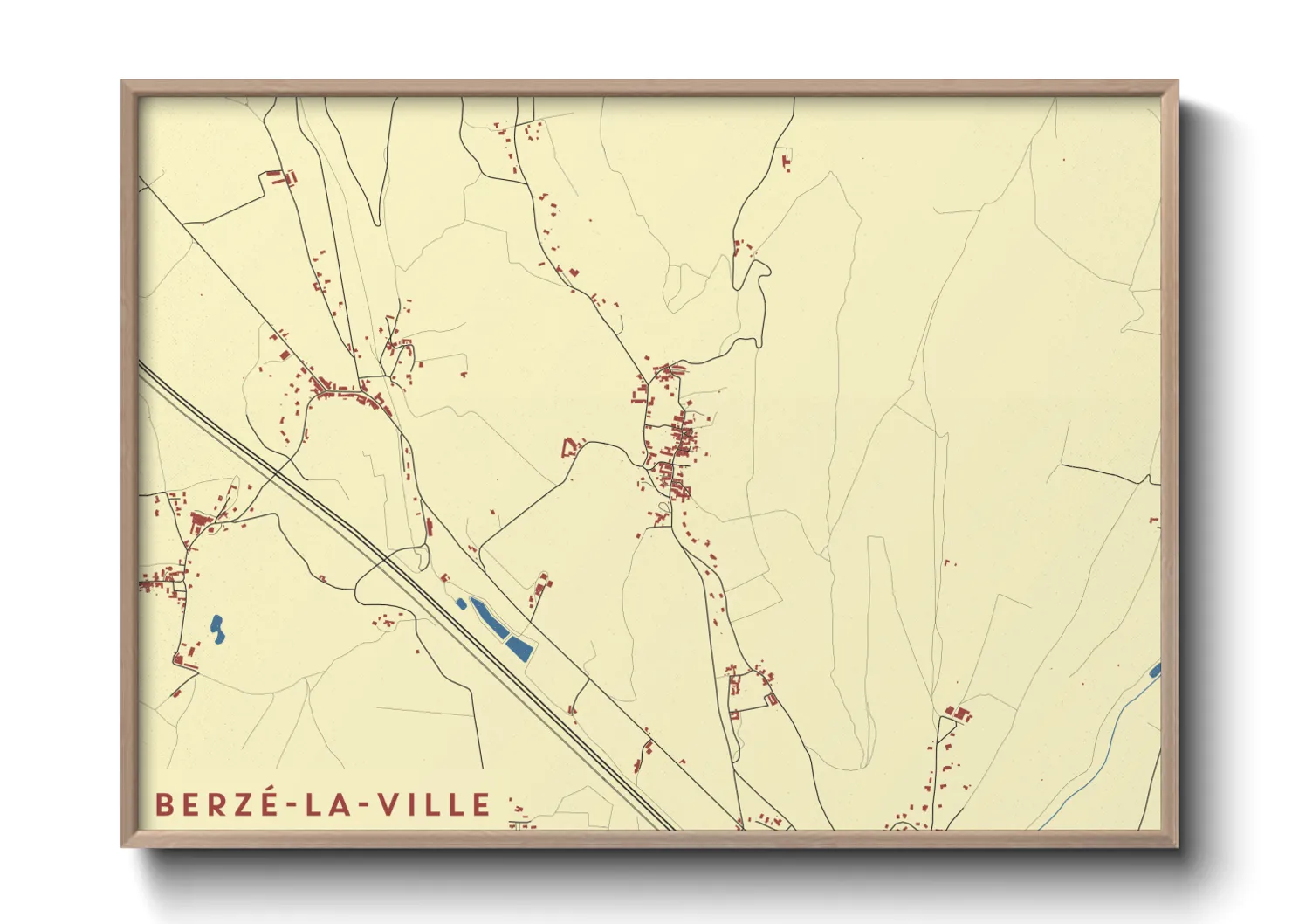 Une affiche de carte sur Berzé-la-Ville