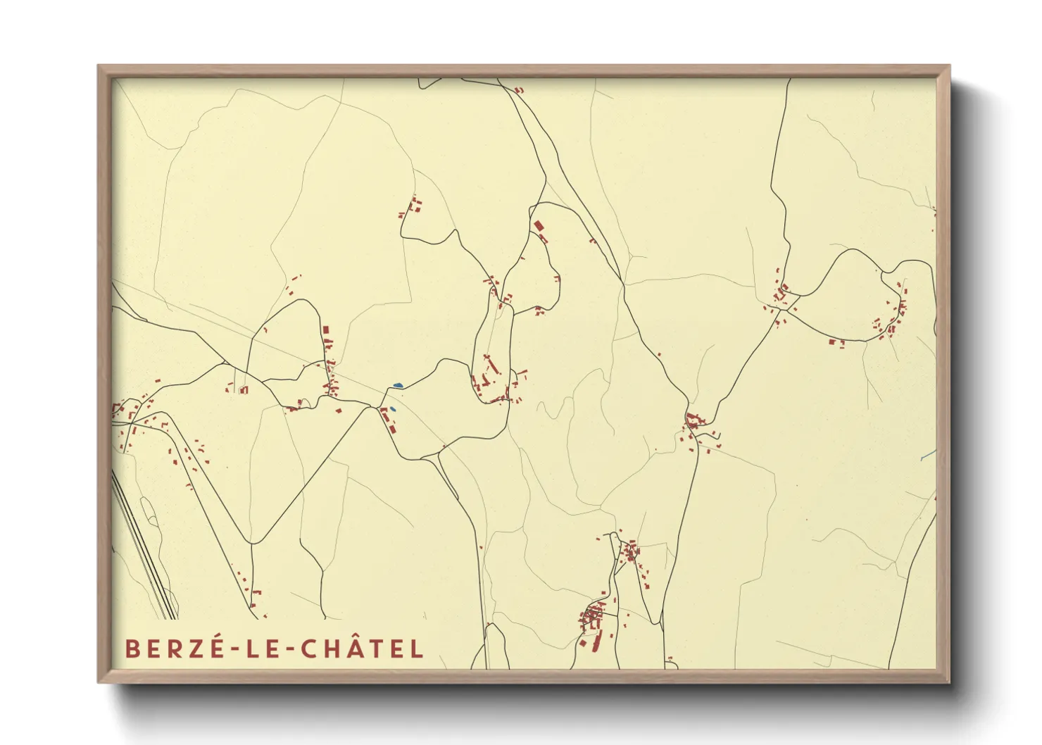 Une affiche de carte sur Berzé-le-Châtel