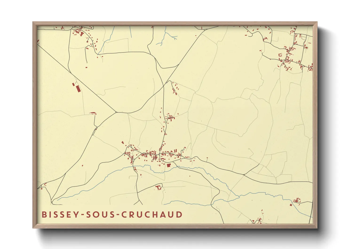 Une affiche de carte sur Bissey-sous-Cruchaud