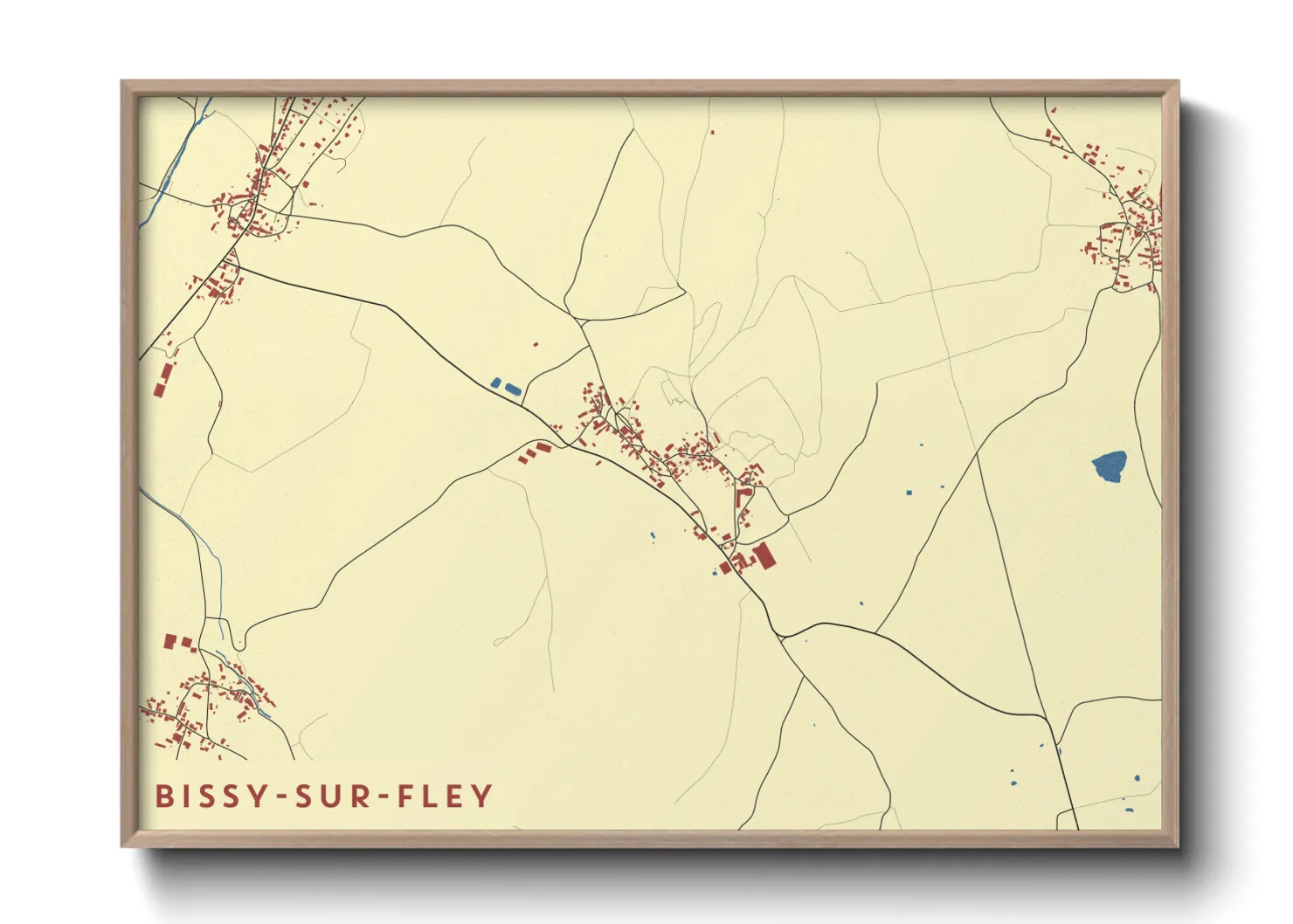 Une affiche de carte sur Bissy-sur-Fley