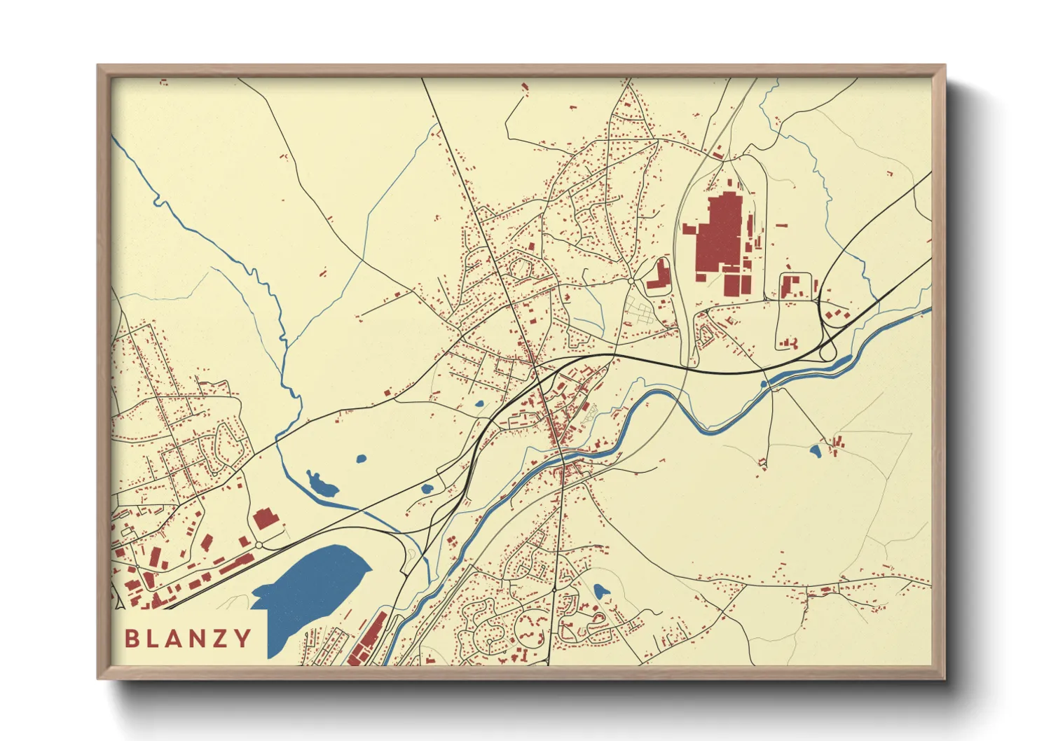 Une affiche de carte sur Blanzy