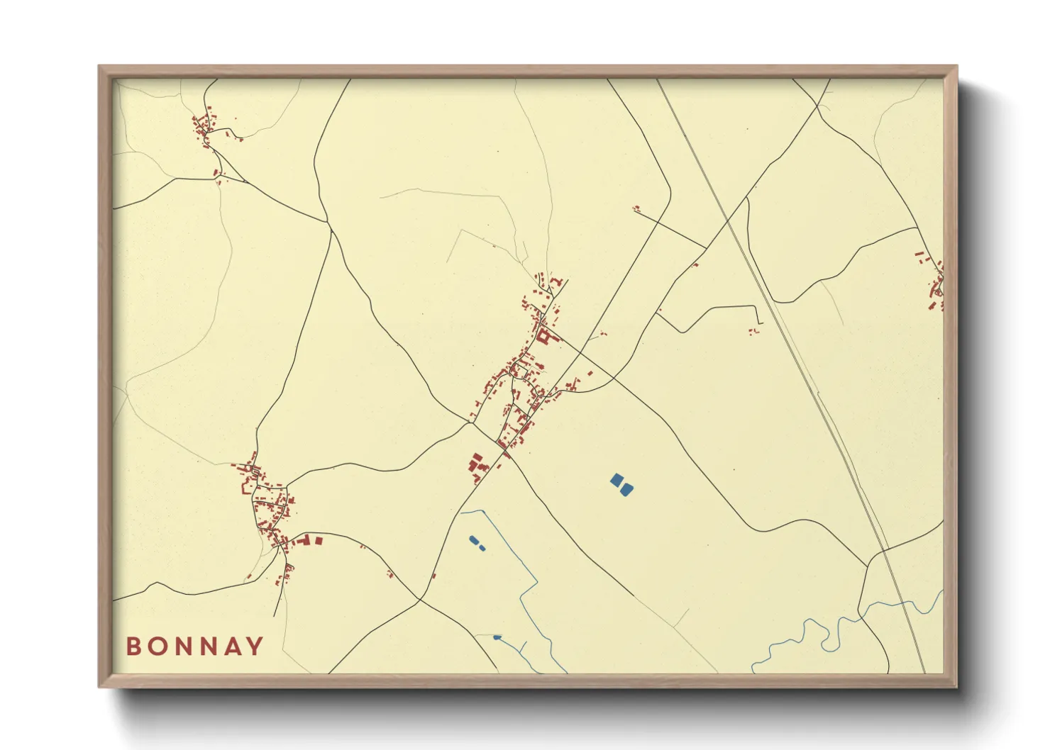 Une affiche de carte sur Bonnay