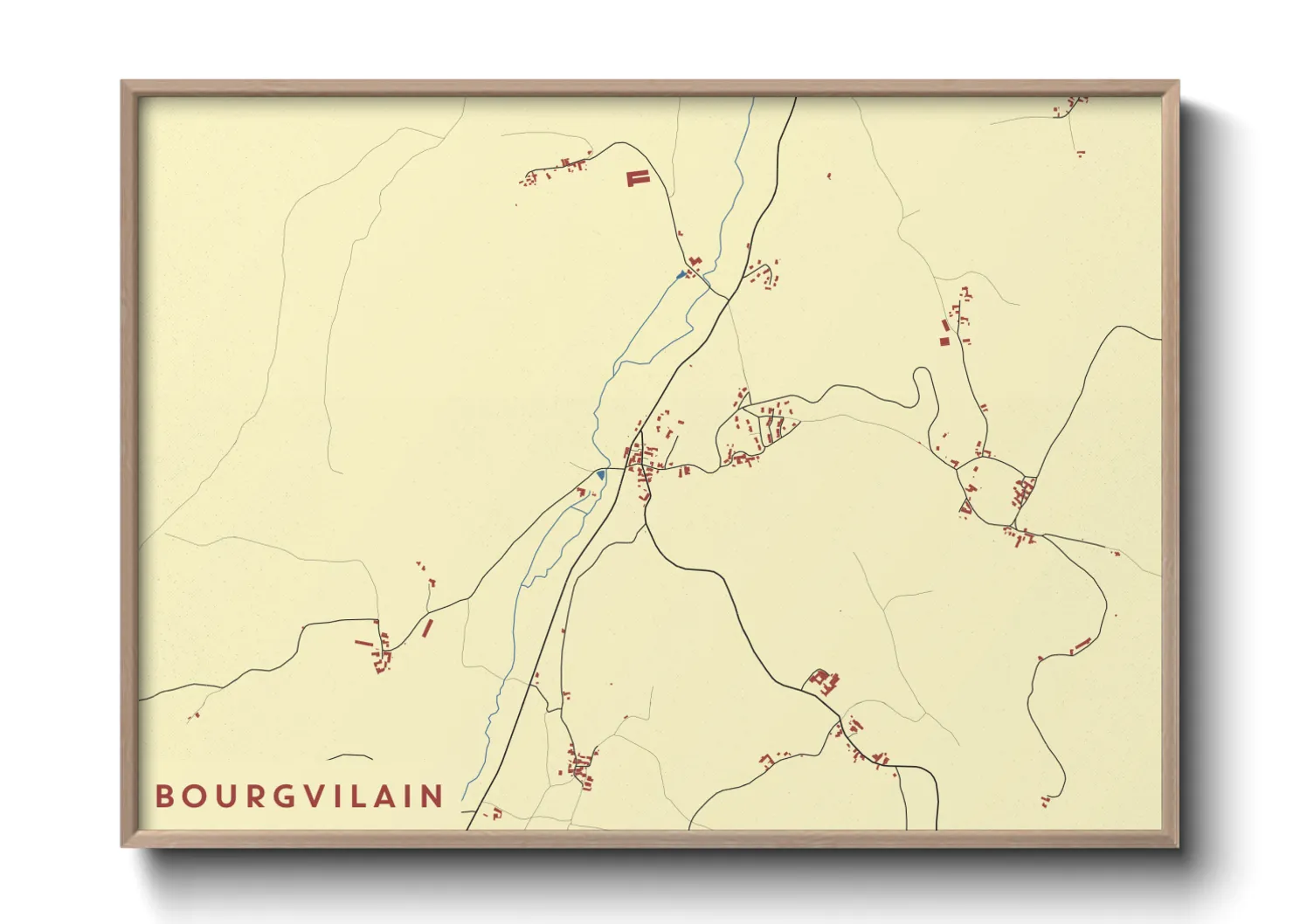 Une affiche de carte sur Bourgvilain