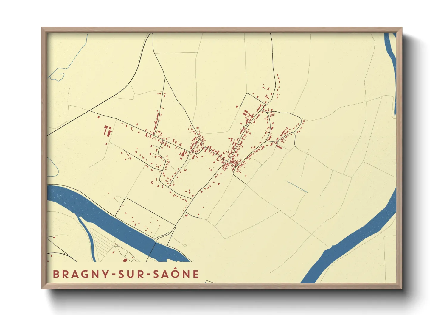 Une affiche de carte sur Bragny-sur-Saône