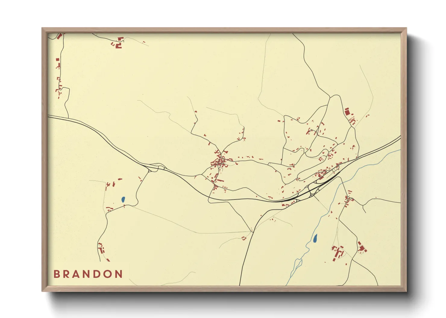 Une affiche de carte sur Brandon