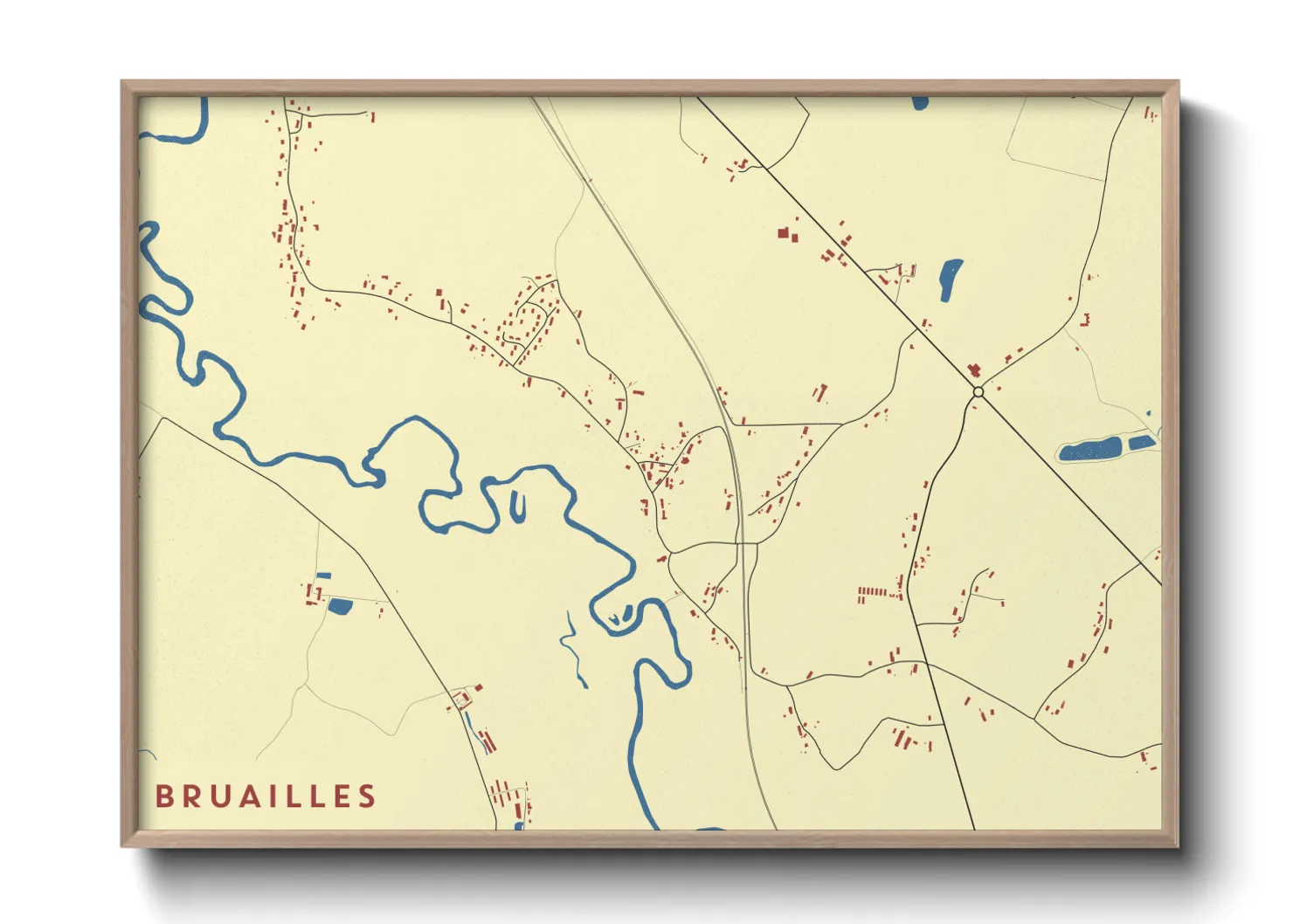 Une affiche de carte sur Bruailles