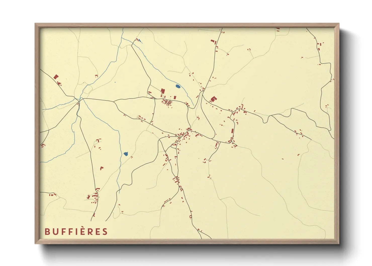 Une affiche de carte sur Buffières