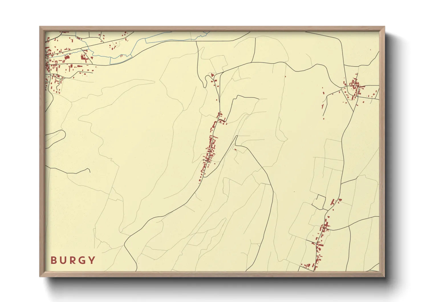 Une affiche de carte sur Burgy