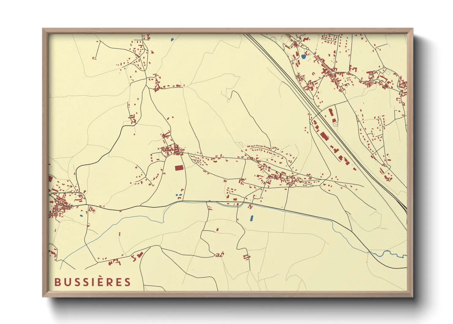 Une affiche de carte sur Bussières