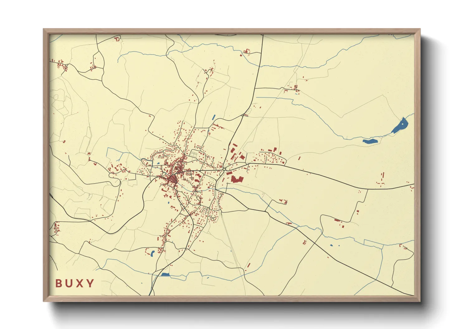 Une affiche de carte sur Buxy