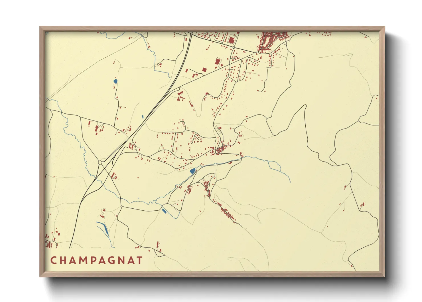 Une affiche de carte sur Champagnat