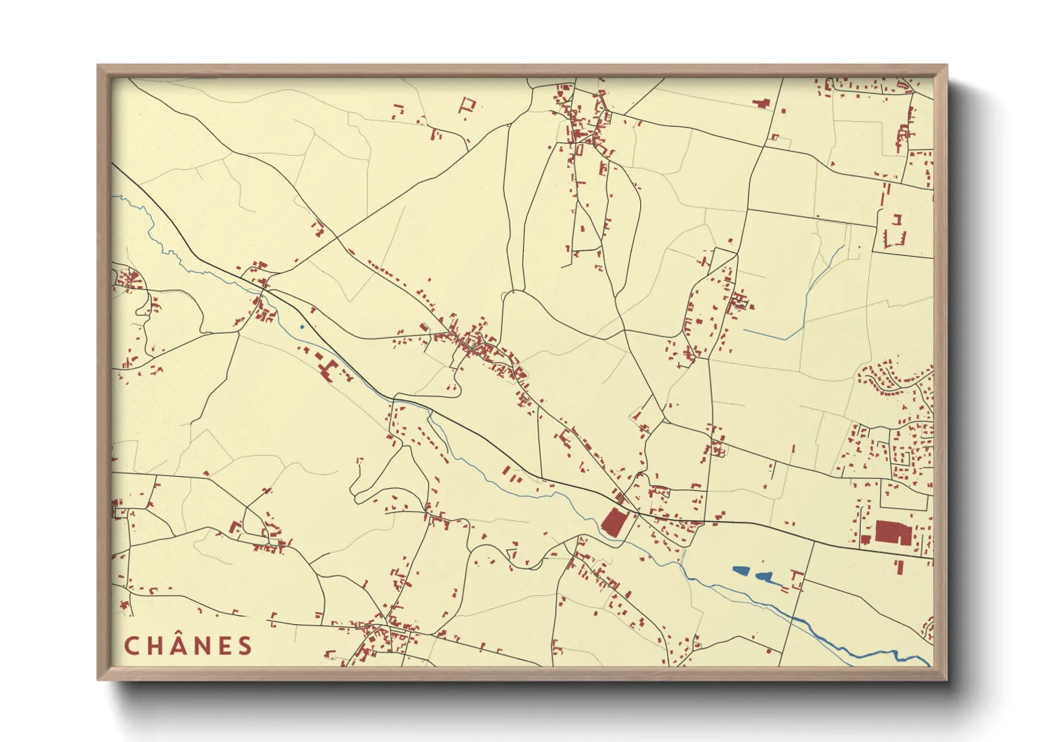 Une affiche de carte sur Chânes